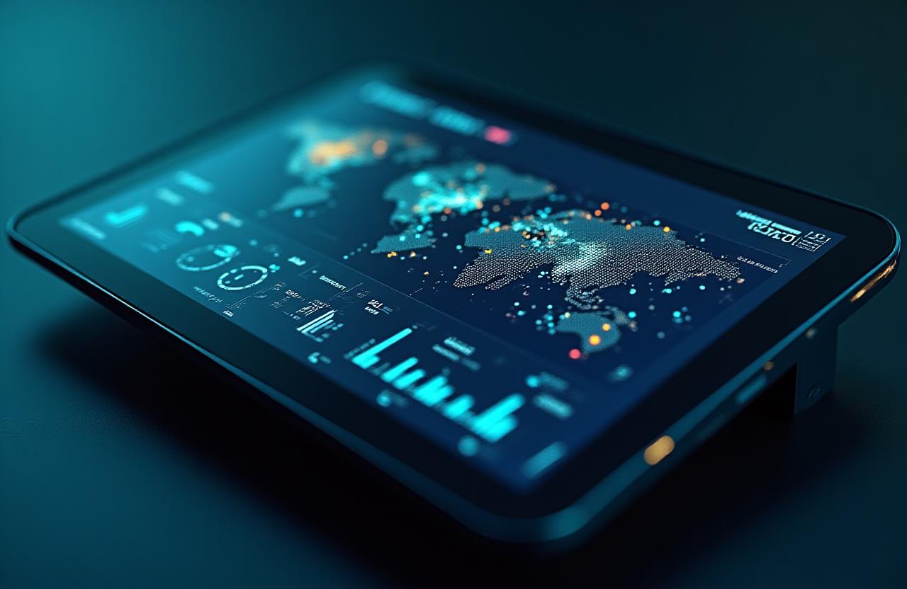 Modern interactive business dashboard with real-time data visualisations